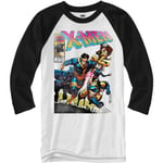 Marvel X-Men 90's Heroes Glow Cover Raglan Style 3/4 Length Sleeve Adult Graphic