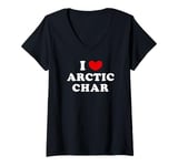 Womens I Love Arctic Char, I Heart Arctic Char V-Neck T-Shirt