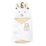 DOUDOU ET COMPAGNIE - Nid d'Ange Douillet Lapin HAPPY WILD - Matière Peluche Beige & Blanc -Pour Siège Auto, Cosi, Poussette - Bébé 0 à 6 Mois - 69 cm - Cadeau De Naissance - DC4041