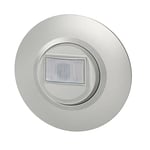 Legrand - Interrupteur automatique dooxie 2 fils sans Neutre livré avec plaque ronde alu avec bague effet chrome