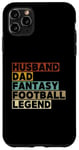 Coque pour iPhone 11 Pro Max Mari et papa Fantasy Football Legend Funny Men Retro