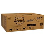 Whiskas Junior Classic Selection in Gravy 84 Pouches, Wet Kitten & Cat Food, Selection of Beef, Lamb, Chicken & Poultry, Megapack (84 x 85 g)