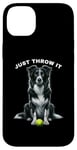 Coque pour iPhone 14 Plus Just Throw It Working Border Collie Herding Ball pour chien