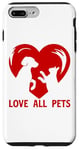 Coque pour iPhone 7 Plus/8 Plus T-shirt Love All Pets Animals Are Friends Too pour homme et femme