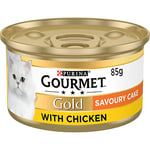 Gourmet Gold Tinned Cat Food Savoury Cake Chicken 85g, Pack of 12