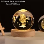 (USB47-Joulupukki)Joulu Crystal Ball 3D USB-pöytälamppu Joululahja lapsille 2024 Uudenvuoden koriste kodin makuuhuoneen sisustukseen Joulukoristeet 2023