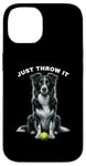 Coque pour iPhone 14 Just Throw It Working Border Collie Herding Ball pour chien