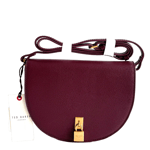 Ted Baker Sohho Small Saddle Padlock Burgundy Leather Crossbody Bag New RRP £140