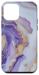 iPhone 12 mini Elegant White Abstract Purple Stone Design Case