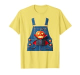 Vampire Jack-O-Lantern Blue Color Overall Printed On Yellow T-Shirt