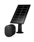 Arlo Pro 5 Wireless Outdoor Home Security Camera with Solar, 1 Camera, CCTV, Advanced Colour Night Vision, 2K HDR, 2-Way Audio, Free trial of Arlo Secure Plan, Black & FREE Solar Panel Charger