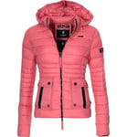 EIJFKNC Manteau Femme Coton Paddedd Léger Chaud Pardessus Manteau Casual Solide Veste Femmes Parkas Survêtement, Rose Rouge, XXL