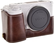 Zv-E1 Étui,Zve1 Housse Pour Sony Zve1, Demi-Étui En Cuir Pu Compatible Avec Sony Zv-E1, Zve1,Café