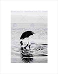 Wee Blue Coo VINTAGE MAN DEAD SEA UMBRELLA BOOK JORDAN PALESTINE FRAMED ART PRINT B12X10398