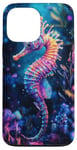 Coque pour iPhone 13 Pro Max Hippocampe éclatant au milieu de la flore sous-marine colorée