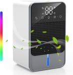 Deshumidificateur D' Air Electrique, 1500Ml Déshumidificateur Silencieux Avec 2 Vitesses Arrêt Automatique Minuterie Déshumidificateur Pour La Maison Avec Lumière7 Led Couleur Dégivrage Automatique