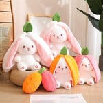 Bunny Plyschleksak Kanin Döljer Morot Jordgubb Plyschleksak Kanin Plysch Mjuk Långa Öron Docka - Perfet Carrot 18cm