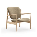 House of Finn Juhl - France Chair, Clear oiled oak, Cat. 2 Hallingdal 65 - 227 - Lenestoler - Finn Juhl - Tre farget,Grå - Tre/Tekstilmateriale