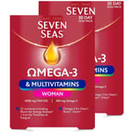 Seven Seas Omega3 & Multivitamins Woman Fish Oil C B12 Pack 2 x 30 Duo Tablets