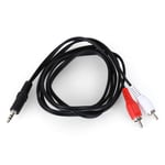 PHONO RCA TO 3.5mm JACK CABLE FOR STEREO AUDIO DEVICES AMP MP3 RADIO LAPTOPS NEW