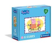 CLEMENTONI Cubo 6pzs Does Not Apply 6 Cubes Peppa Pig 3 Ans-Jouet pour Future-Matériaux 100% recyclés-Fabriqué en Italie Enfant-Puzzle Dessin animé, 44009, Multicolore, One Size