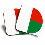 2 x Coasters - Madagascar Flag Map Home Gift #9058