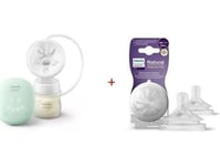 Avent Scf323/11 Elektrisk Brystprampator + Scy962/02 Smokk Gratis