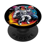 Astronaute Chicken Space Farmer Cosmic Galaxy Chicken Lover PopSockets PopGrip Adhésif