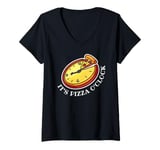 Womens Watch Pizza Time Eat More Pizza Fun Watch V-Neck T-Shirt