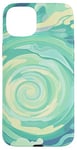 iPhone 15 Plus Swirl Green Color Illustration Pattern Abstract Art Case