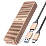 ORICO Boîtier SSD M.2 NVMe Adaptateur PCIe USB-C 10Gbps USB3.2 Gen2 pour NVMe M-Key/M+B Key SSD 2230/2242/2260/2280, Amélioré Aluminium Lecteur Disque Dur avec UASP, SSD Max 4To-M222