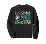 Christmas Lights Bingo Nights Xmas Tree Vintage Matching Sweatshirt