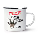 Beware Crazy Goat Man Retro Enamel Mug Cup - Funny Animal