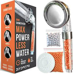 DIY Doctor Ionic Shower Head with Water Beads - High Pressure Shower Heads - Shower Head to Increase Pressure - Hard Water Filter Shower Head - 2X Increase in Pressure - 50% Less Water - 3 Modes