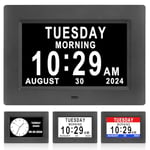 Jaihonda Dementia Clocks with Day and Date for Elderly-Digital Calendar Day Clocks for Seniors-Memory Loss Clock with 12 Alarms Option Alzheimers Clock(7 Inch)