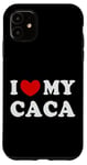 Coque pour iPhone 11 I Love My Caca, J'aime mon caca humour marron