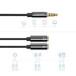 Ugreen 3,5 mm mini jack AUX splitter adapter Kabel 20 cm Svart