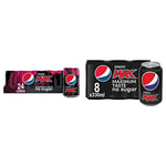 Pepsi Max Cherry, 24 x 330ml & Max Cans, 8 x 330ml