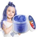 Hair Color Wax， Magic Master Keratin Temporary Hairstyle Cream Instant Colored Clay for Men and Women Party, Festival, Cosplay (Denim Blue)