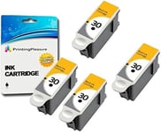 4 XL Noir Compatibles Kodak 30XL Cartouches d'encre pour Kodak ESP C100, C110, C115, C300, C310, C315, C330, C360, 1.2, 3.2, 3.2S, Office 2100, 2150, 2170 AIO, Hero 2.2, 3.1, 4.2, 5.1 - 30B