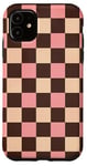 Coque pour iPhone 11 Rose Pop Art Carreaux Marron Design Classique