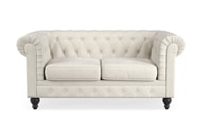 CHESTERFIELD Lyx 2-sits Soffa Beige Sammet - 2-sits soffor