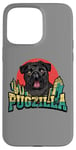 Coque pour iPhone 15 Pro Max Retro Pug Pugzilla Funny Dog Lover Japanese Movie Poster