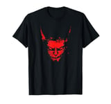 Halloween Horror Costume - Red Black Demon Face T-Shirt