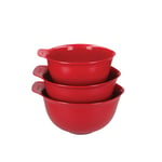 KitchenAid Set of 3 Empire Red Mixing Bowls