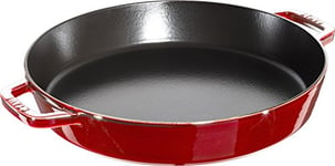 STAUB Poêle en Fonte à Double Poignée, Ronde, Ø 34 cm, Cerise