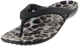 Crocs Women's Kadee II Flip W Clog, Black/Multi Animal, 6 UK