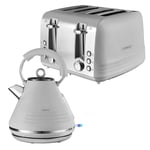 Tower Ash Kettle & 4 Slice Toaster Kitchen Set (Grey)