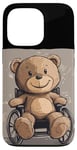 Coque pour iPhone 13 Pro Ours en peluche en fauteuil roulant pour garçons et filles