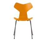 Fritz Hansen - 3130 Grand Prix, Färgad Ask, Burnt Yellow, Underrede Brown Bronze - Spisestoler - Arne Jacobsen - Gul - Metall/Tre